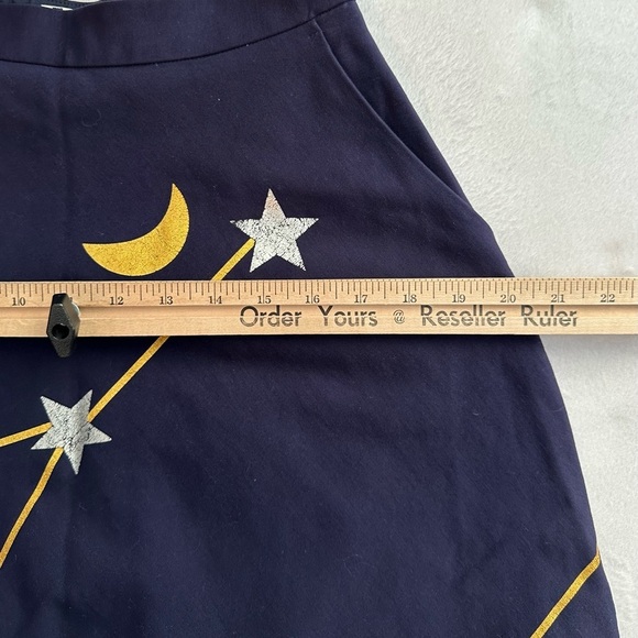 Girdear Celestial Constellation Stars Moon High Waisted A Line Full Skirt 2 blue - Picture 5 of 8